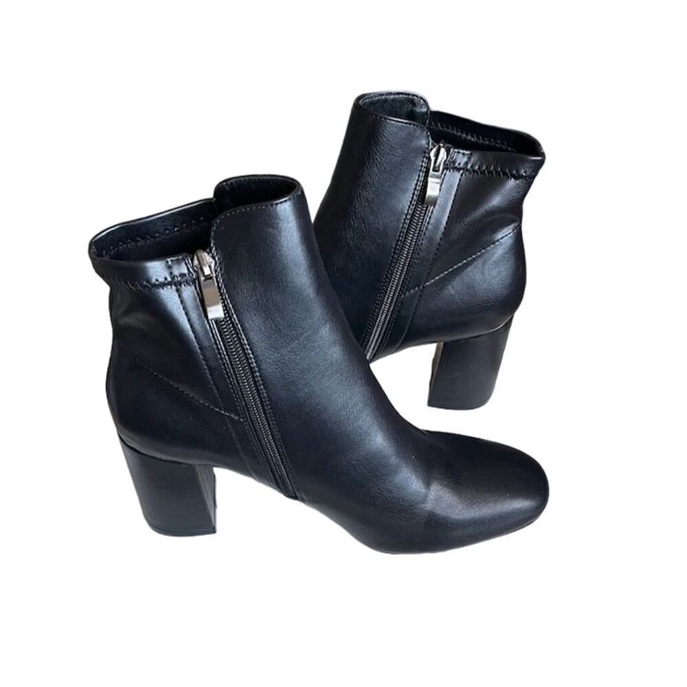 MIA Women's Black Ankle Booties with Side Zipper Casual - Picture 3 of 5